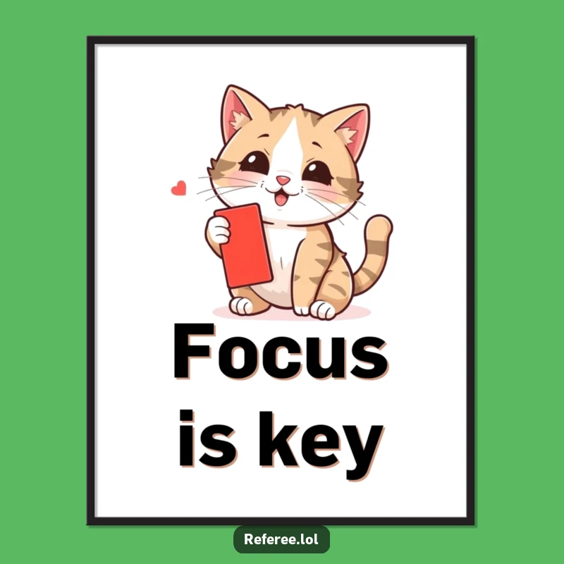 Funny Cat Swatting Card Poster - Whimsical Wall Art for Smiles