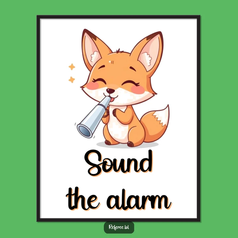 Funny Fox Whistle Poster - Cheerful & Hilarious Wall Art for Party Lovers!