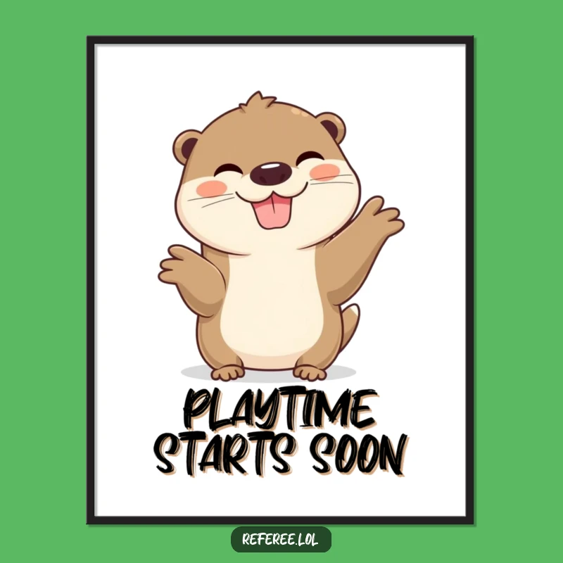 Funny Otter Poster: Cheerful Grinning Animal Art, Fun Wall Decor Gift