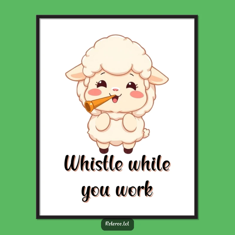Funny Sheep Whistle Poster: Vibrant Art for a Cheerful Space