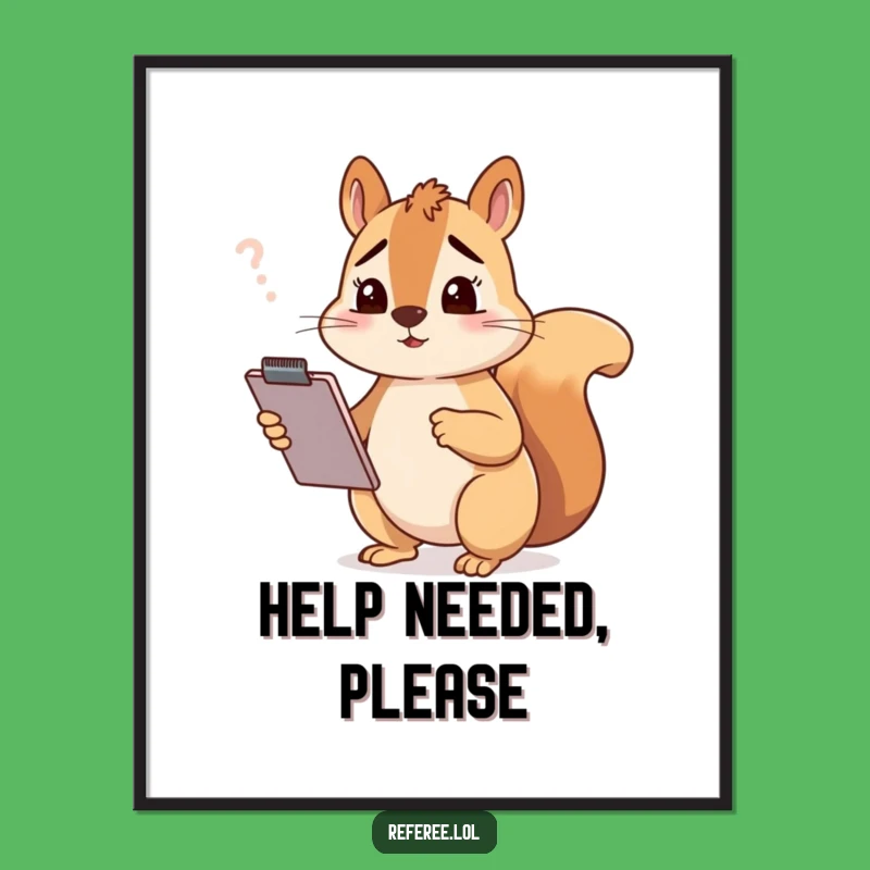 Funny Squirrel Poster: Whimsical Office Art, Hilarious Confused Critter Wall Decor Gift