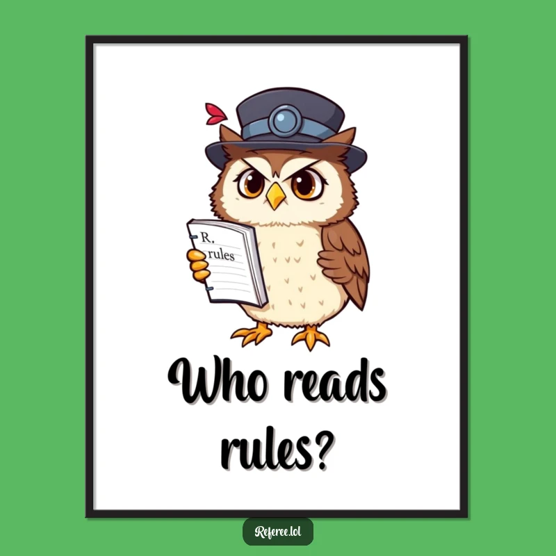 Funny Owl Professor Poster: Witty & Bewildering Academic Wall Art