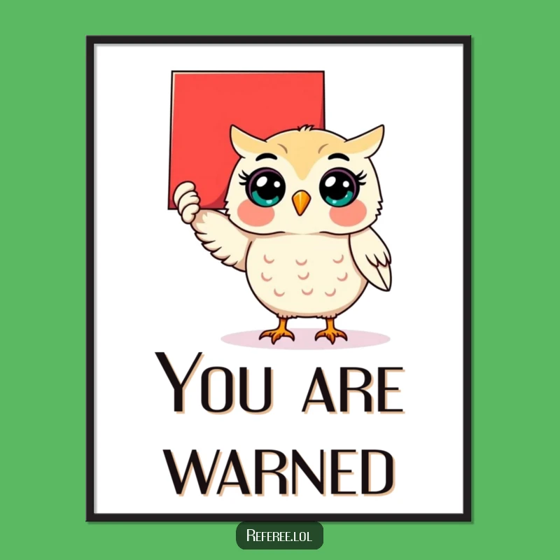 Funny Owl Red Card Poster: Decorate with Wise Humor!