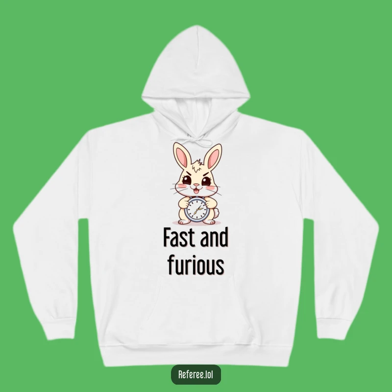 Funny Energetic Rabbit Stopwatch Hoodie - Cozy Speed and Perfect Gift