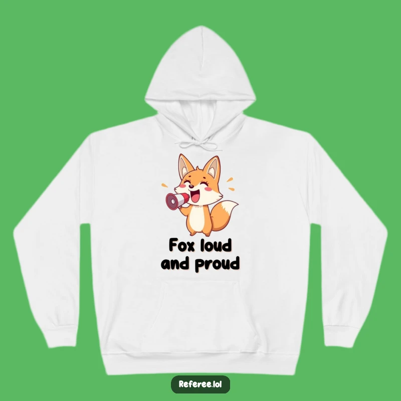 Funny Fox Megaphone Hoodie: Cozy and Loud, The Perfect Fox Gift for Enthusiastic Comfort!