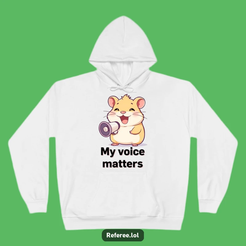 Funny Hamster Megaphone Grin Hoodie - Cozy and Loudly Hilarious Gift!
