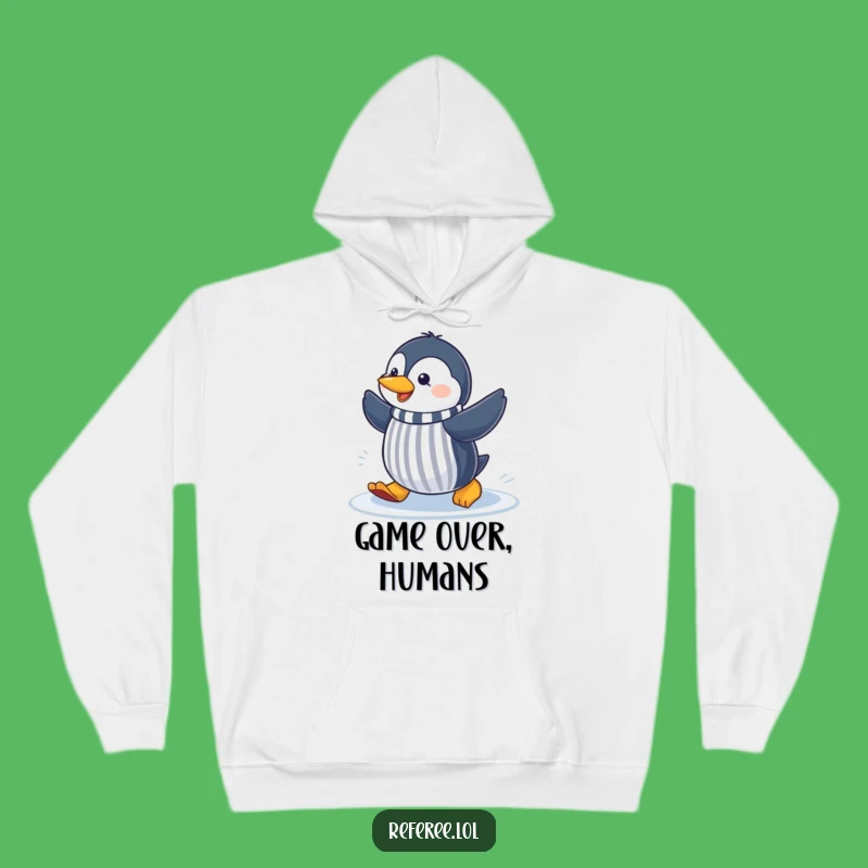 Funny Penguin Referee Hoodie: Cozy & Hilarious Apparel for Game Day Comfort