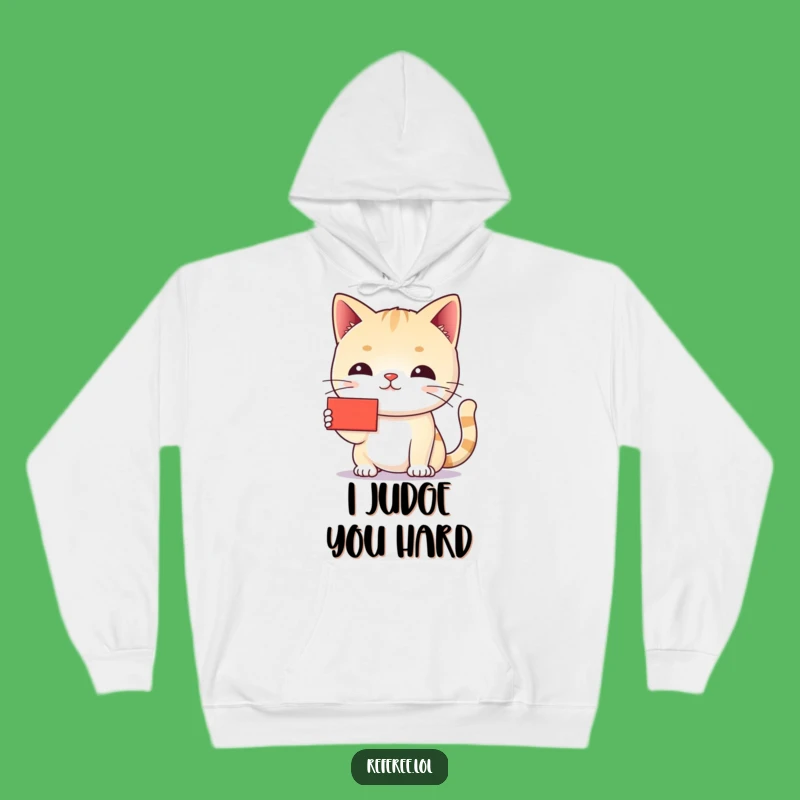 Funny Cat Red Card Hoodie - Cozy Wear for Feline Authority Fans