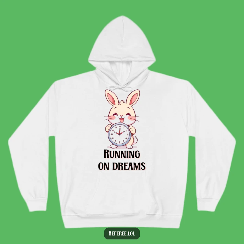 Funny Warm Bunny Stopwatch Hoodie - Cozy Punctual Humor Gift