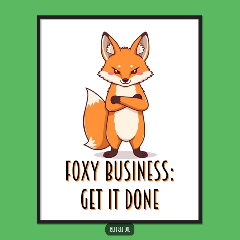 Free Printable Wall Art: Proud Fox Stern Humorous Funny Downloadable Decor
