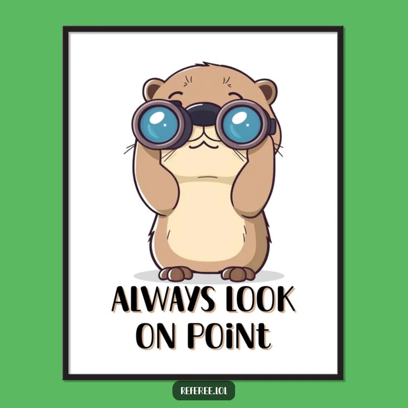 Free Printable Wall Art: Curious Otter Binoculars - Whimsical Downloadable Decor