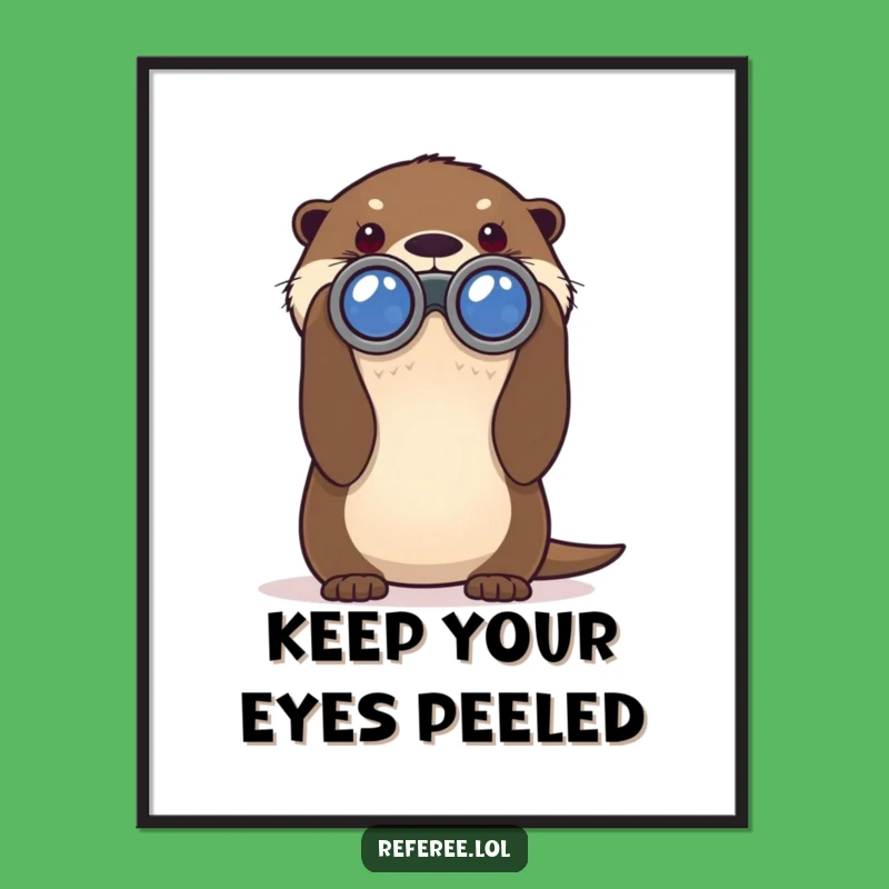 Free Printable Otter Binoculars Art: Whimsical Downloadable Decor for Curious Minds
