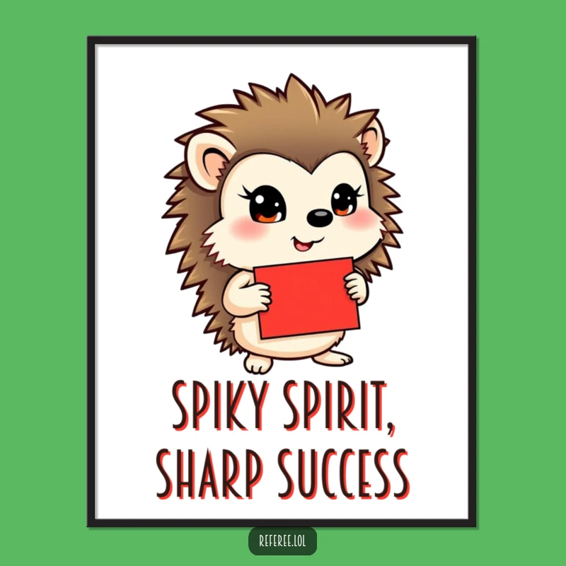 Free Printable Wall Art: Determined Hedgehog in Humorous Pose - Downloadable Art Gift