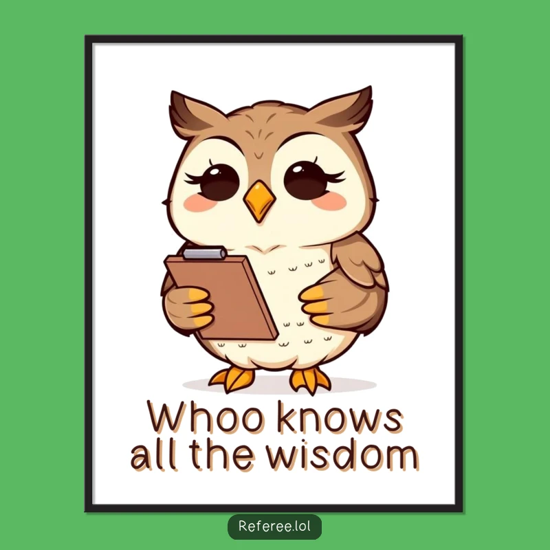 Free Printable Funny Owl Wall Art - Wise Clipboard Downloadable Art for Home Decor
