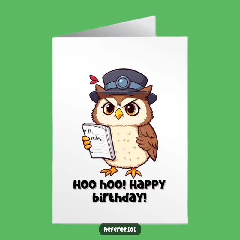 Free Printable Birthday Card: Confused Owl's Birthday Rules - Downloadable Funny Gift