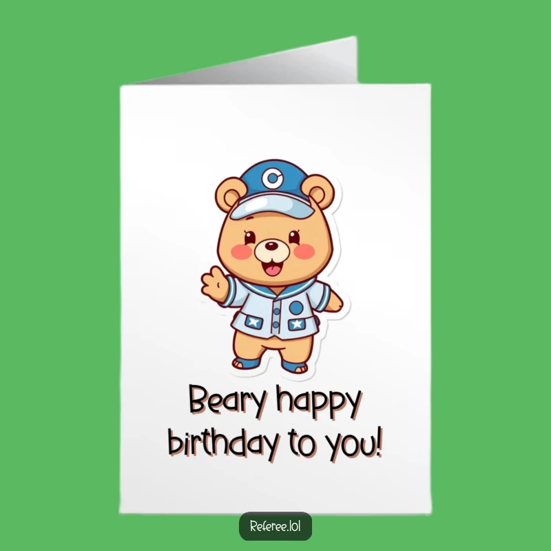 Free Printable Birthday Card: Funny Bear Coach - Play Forward! - Downloadable Gift