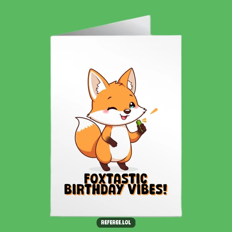Free Printable Birthday Card: Impatient Fox Whistle, Funny Countdown, Downloadable Gift!