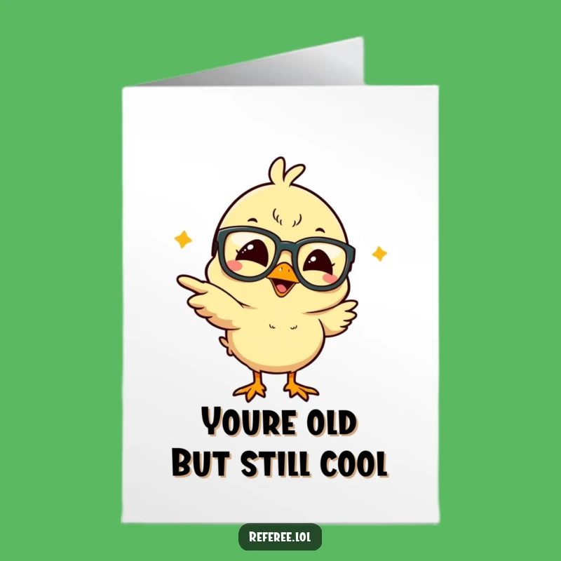 Free Printable Funny Birthday Card: Giggling Chick Glasses Hilarious Downloadable Gift