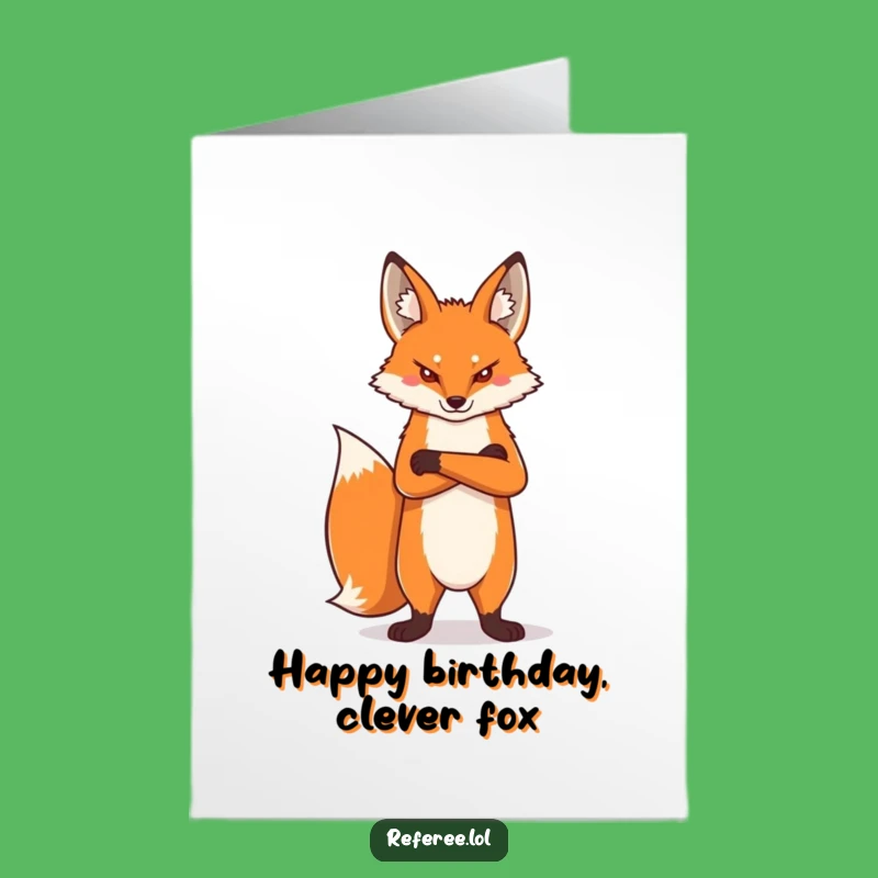 Free Printable Birthday Card: Proud Fox Stern Humorous Downloadable Gift for Tough Guys