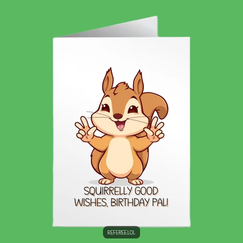 Free Printable Birthday Card: Touchdown Squirrel - Funny Downloadable Gift for a Winning Celebration