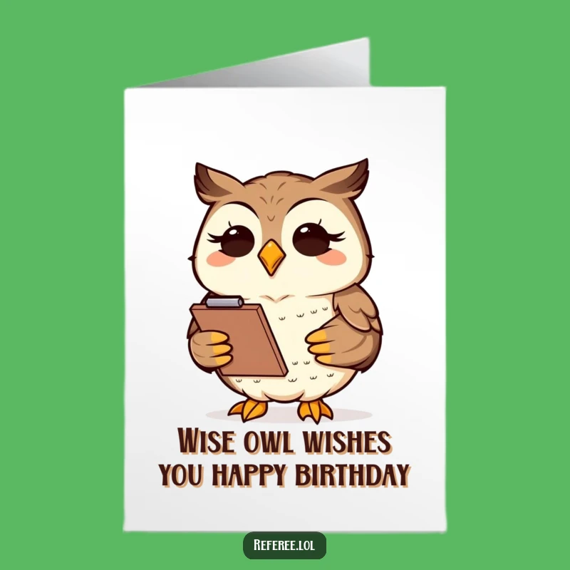 Free Printable Funny Owl Birthday Card - Wise Clipboard Notes Surprise Downloadable Gift