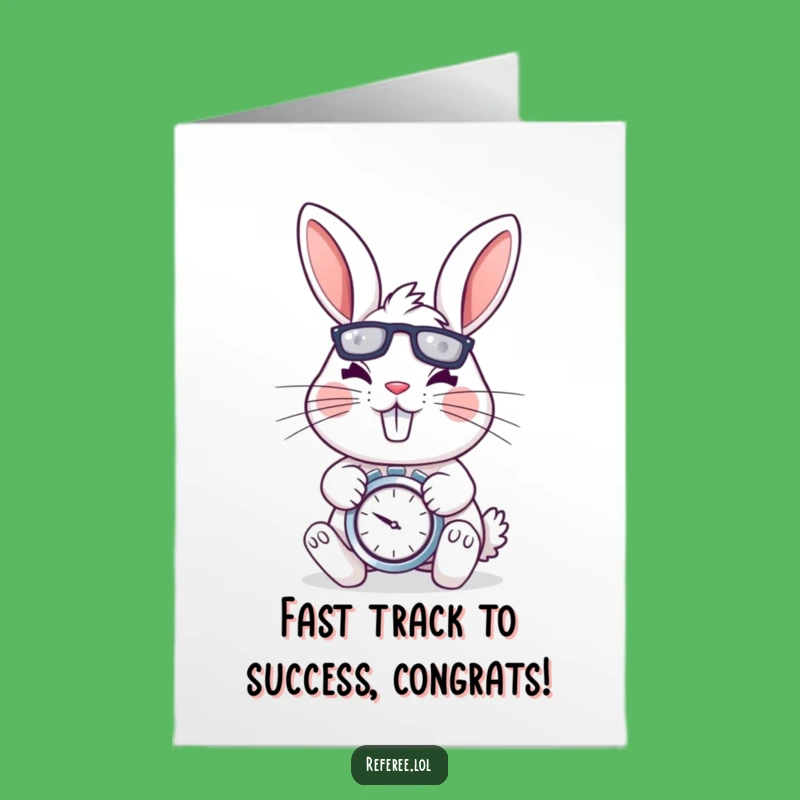 Free Printable Congratulations Card: Fast Rabbit - Humorous Downloadable Art for Quick Wins