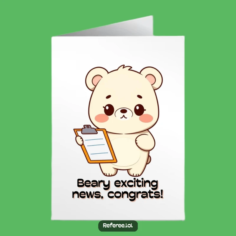 Free Printable Congrats Card: Quizzy Bear, Funny Achievement, Instant Downloadable Gift!