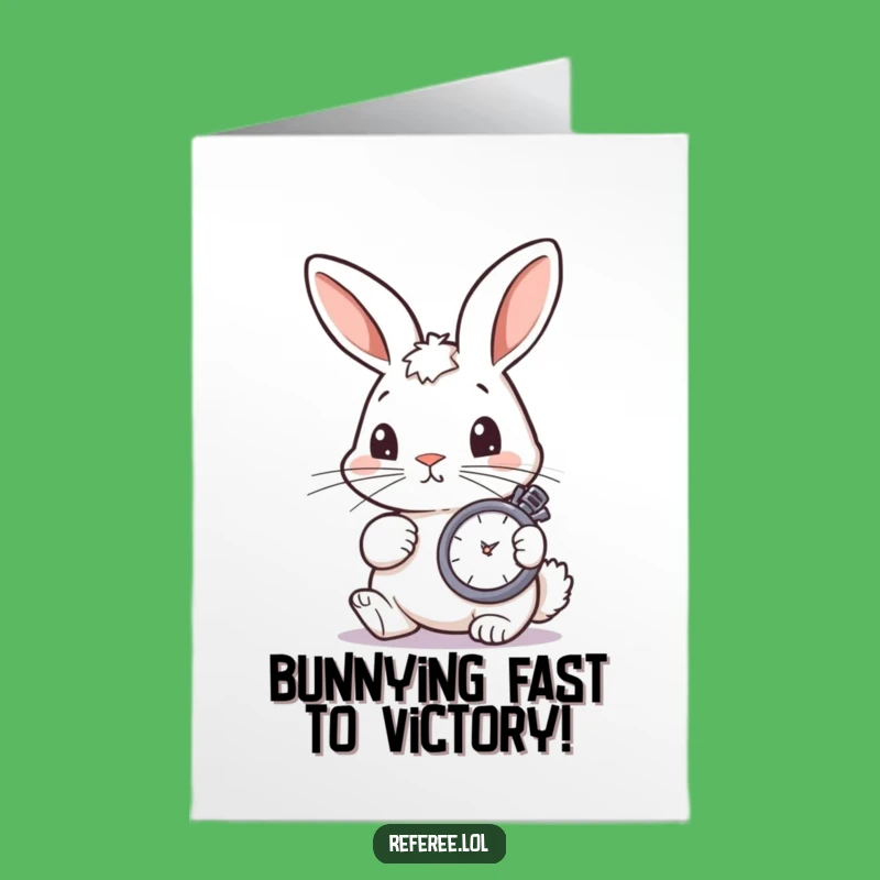 Free Printable Funny Bunny Congrats Card - Timely Stopwatch Success Downloadable Gift