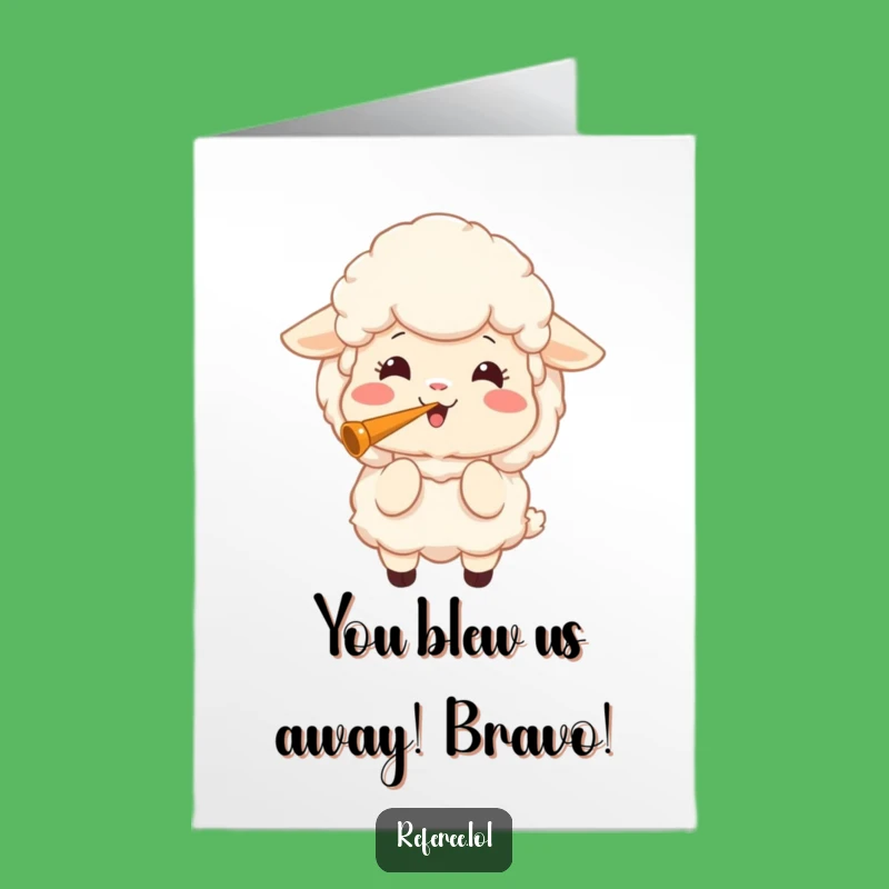 Free Printable Sheep Whistle Congrats Card: Humorous Downloadable Gift for Big Wins!