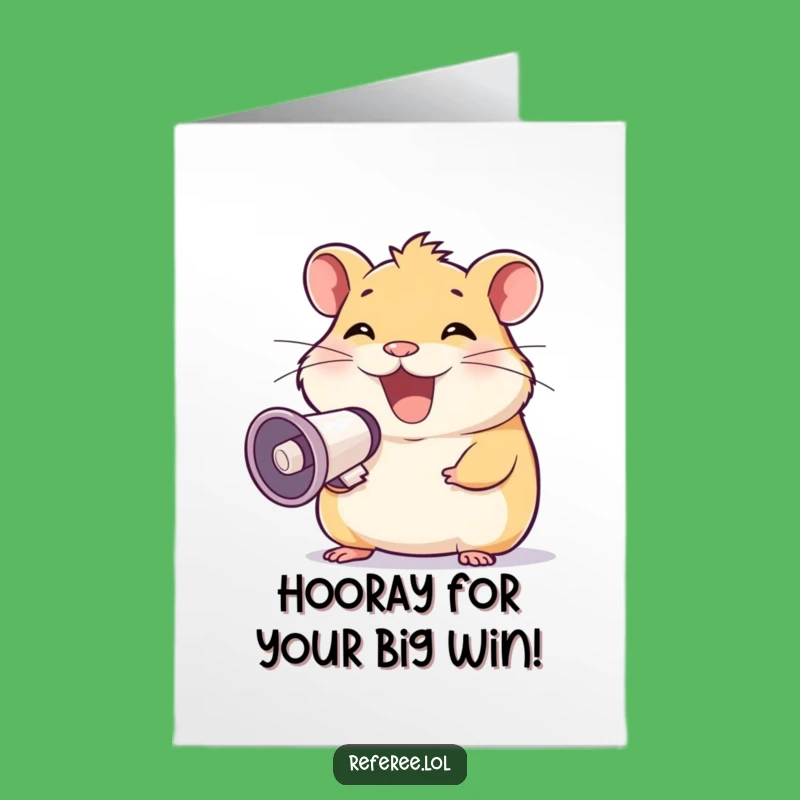 Free Printable Congratulations Card: Hamster Megaphone for Joyful Downloadable Messages