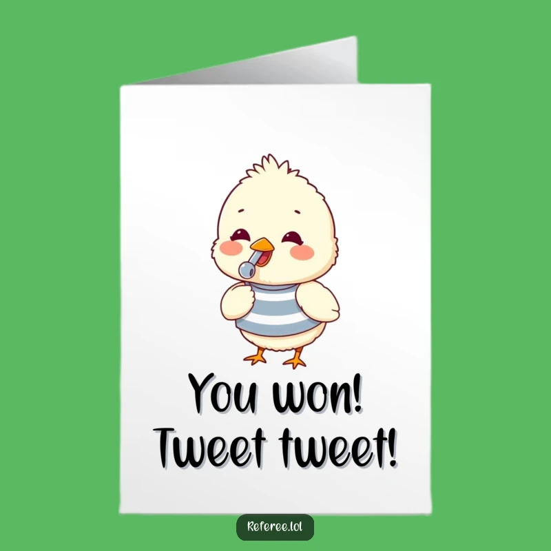 Free Printable Chick Whistle Congrats Card: Joyful Achievement, Downloadable Gift