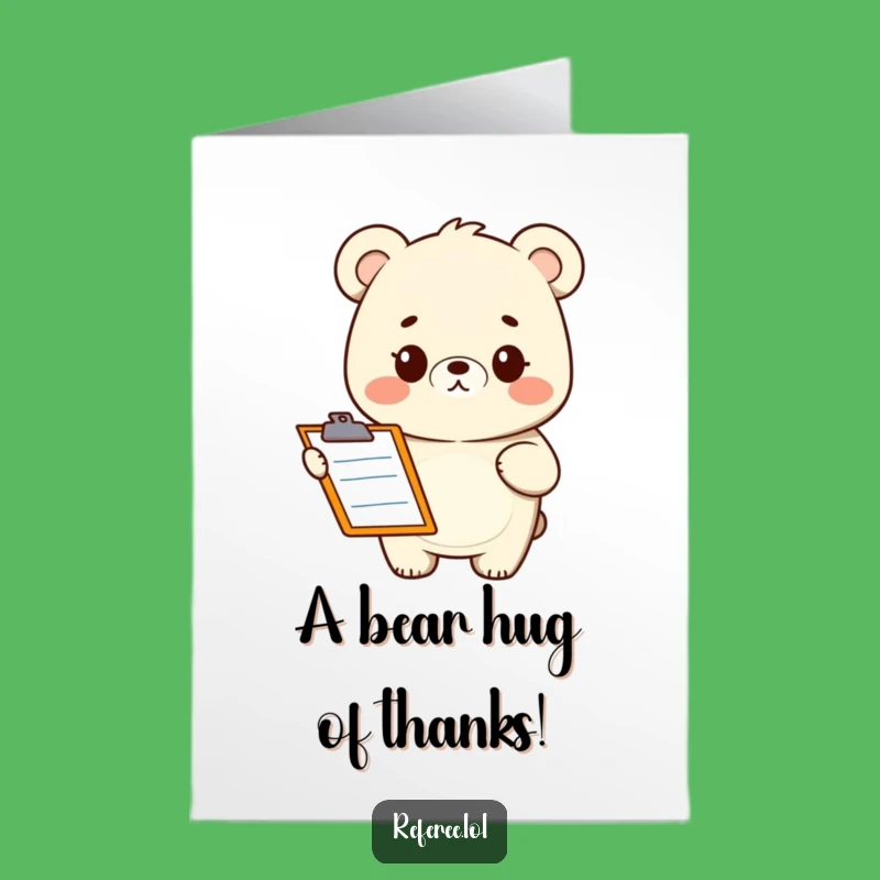Free Printable Thank You Card: Bear's Clipboard, Hilarious Gratitude, Downloadable Gift!