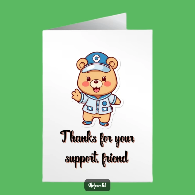 Free Printable Thank You Card: Funny Bear Coach's Gratitude - Downloadable Appreciation Gift