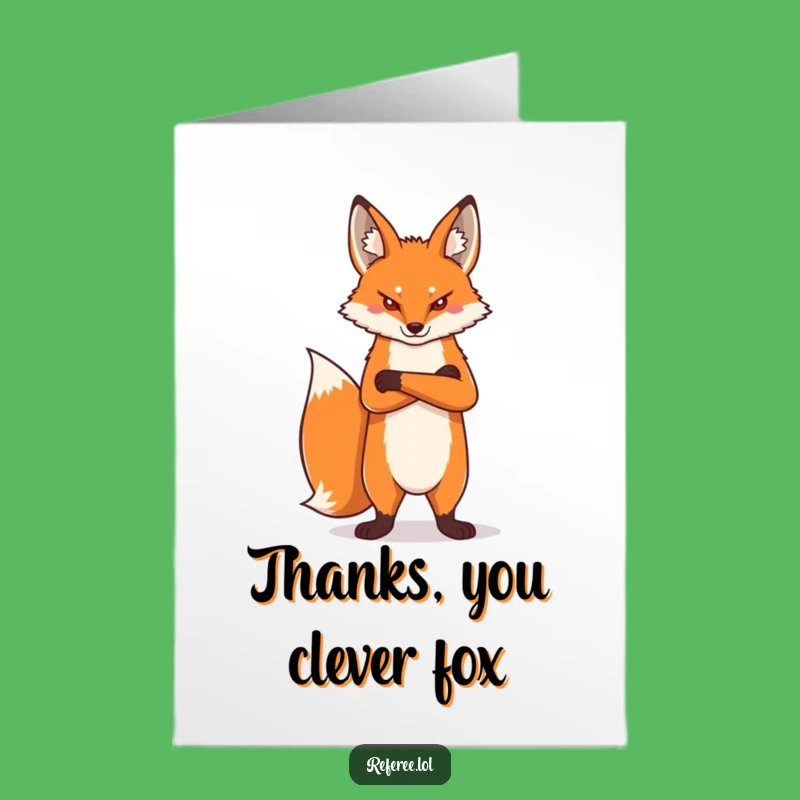 Free Printable Thank You Card: Proud Fox Stern Humorous Downloadable Gift of Thanks