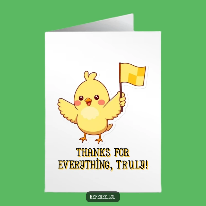 Free Printable Bird Checkered Flag Thank You Card: Funny Downloadable Gift of Thanks!