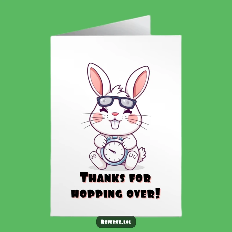 Free Printable Thank You Card: Speedy Rabbit - Funny Downloadable Art for Quick Thanks