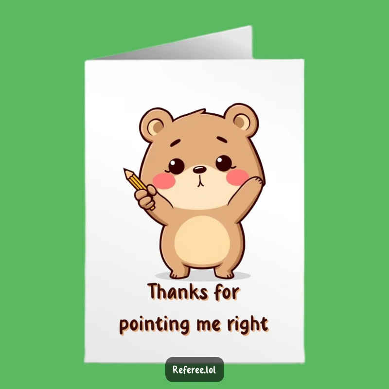 Free Printable Thank You Card: Bear's Sharp Gratitude - Humorous Downloadable Gift