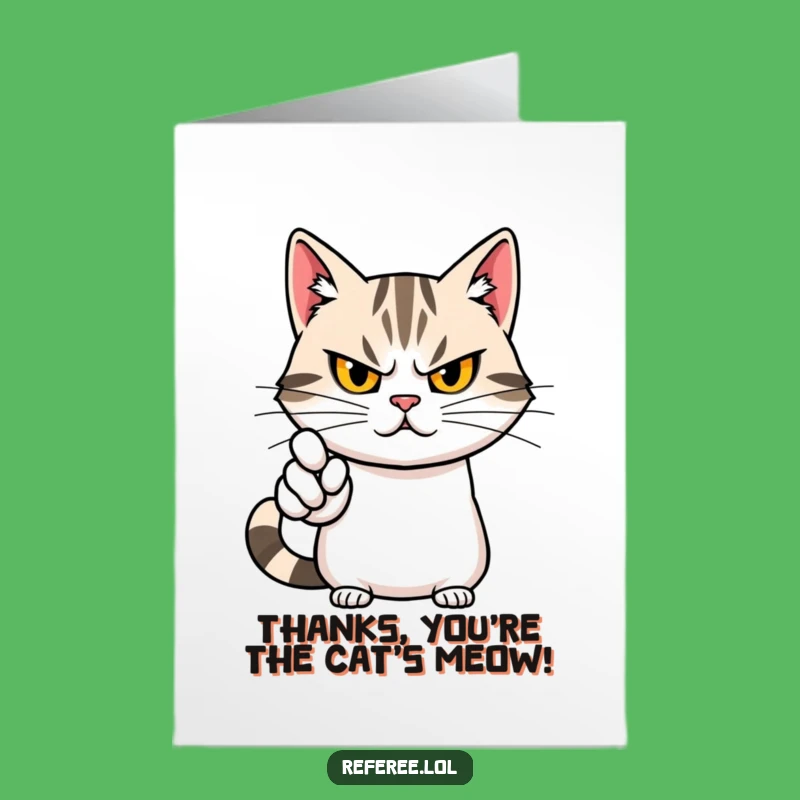 Free Printable Cat Point Thank You Card: Funny Downloadable Gift of Gratitude!