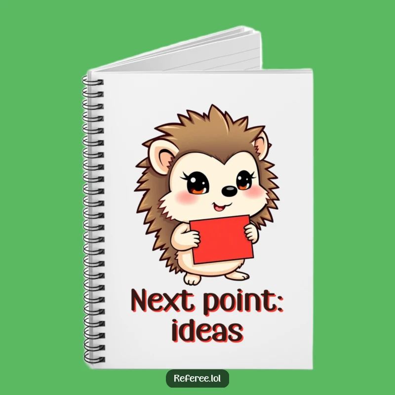 Funny Hedgehog Notebook - Determined Thoughts, Red Card Notes, Perfect Humorous Stationery Gift