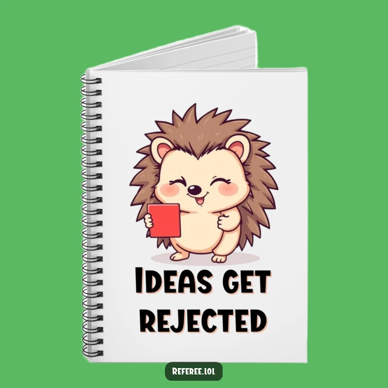 Funny Hedgehog Red Card Wink Notebook - Hilarious Journal for Jotting Down Jokes!