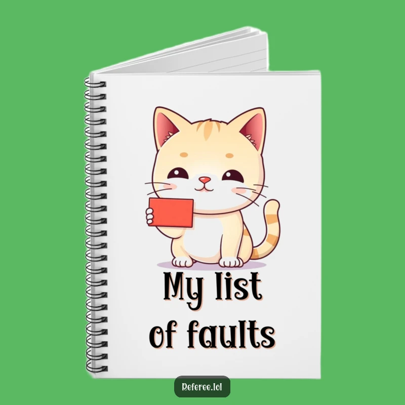 Funny Cat Red Card Notebook - Jot Down Notes with Feline Sternness