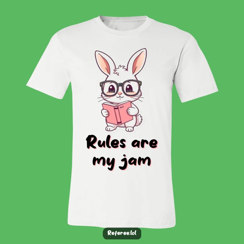 Funny Bunny Rule Book T-Shirt: Shy Scholar Design, Perfect Gift for Organized Friends!