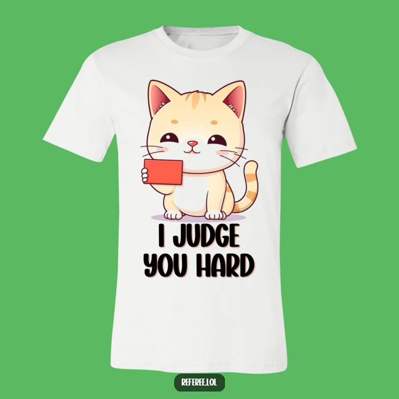 Funny Cat Red Card T-Shirt - Playful Tee for Strict Cat Lovers