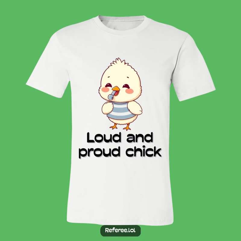 Funny Chick Whistle T-Shirt: Playful Fluffy Chick Design, Perfect Cheerful Gift for All Ages!