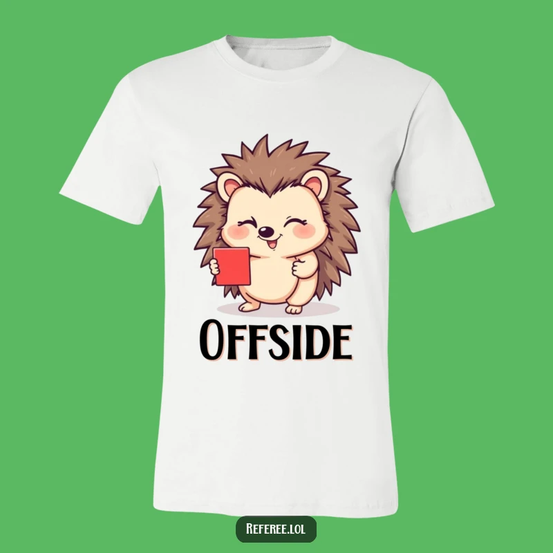 Funny Hedgehog Red Card Wink T-Shirt - Hilarious Soccer Joke Tee for a Good Laugh!