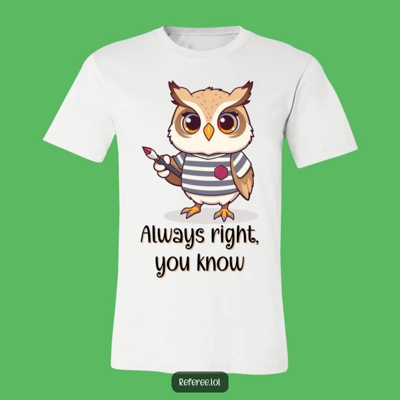 Funny Owl Teacher T-Shirt: Proud Bird in Jersey Holding Pointer, Great Gift