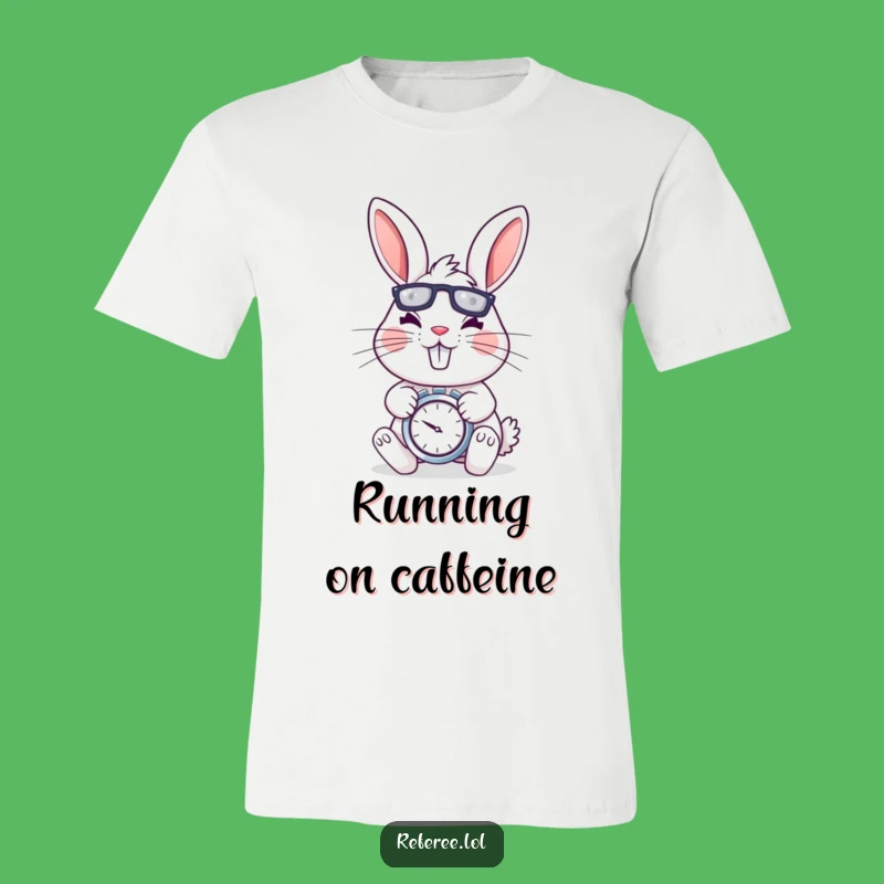 Funny Rabbit Stopwatch T-Shirt - Energetic Look, Determined Fun Gift