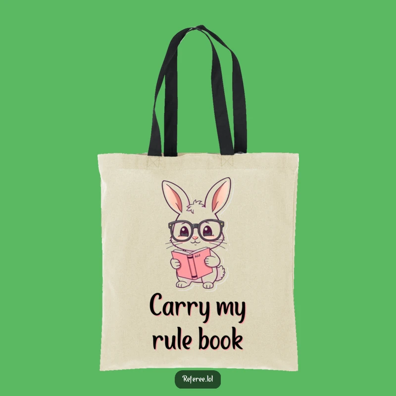 Funny Bunny Rule Book Tote Bag: Carry Your Rules with a Shy Bunny Gift!