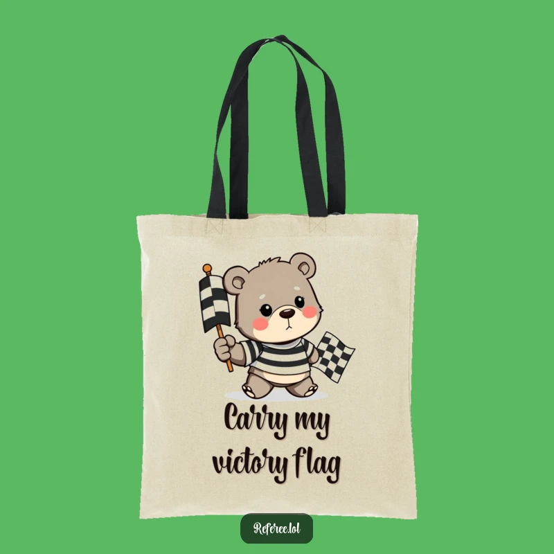 Funny Bear Race Flag Tote Bag: Carry Your Gear like a Champion Bear Gift!