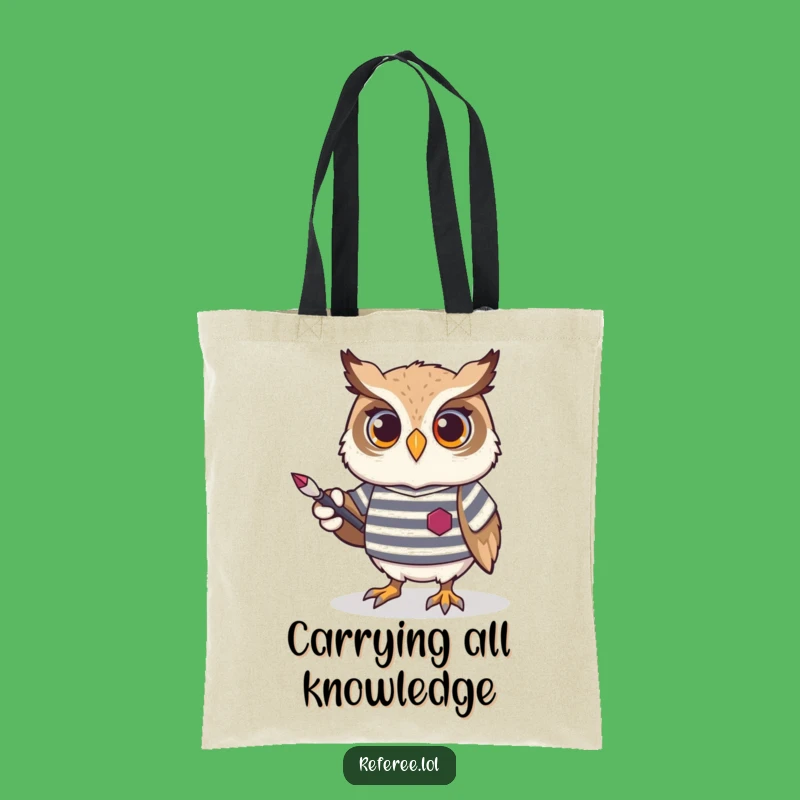Funny Owl Tote Bag: Stylish Bird with Pointer, Perfect for Carrying Books